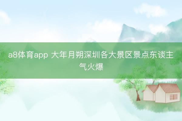 a8体育app 大年月朔深圳各大景区景点东谈主气火爆
