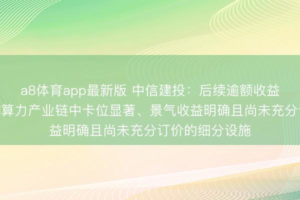 a8体育app最新版 中信建投：后续逾额收益将更多开端于AI算力产业链中卡位显著、景气收益明确且尚未充分订价的细分设施