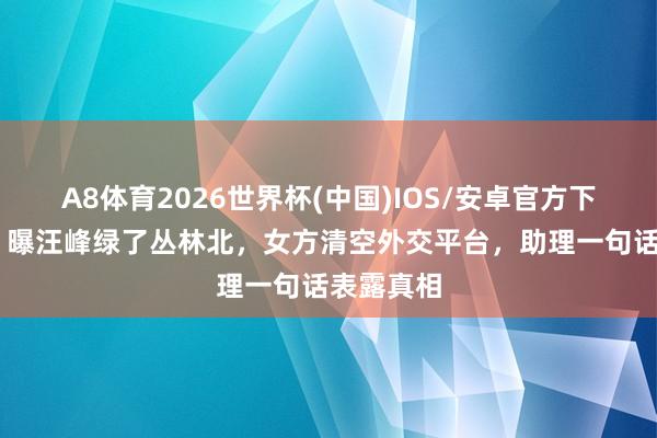 A8体育2026世界杯(中国)IOS/安卓官方下载 热搜！曝汪峰绿了丛林北，女方清空外交平台，助理一句话表露真相