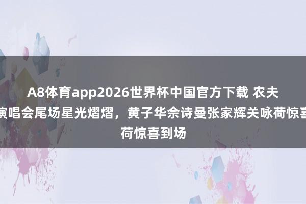 A8体育app2026世界杯中国官方下载 农夫红馆演唱会尾场星光熠熠，黄子华佘诗曼张家辉关咏荷惊喜到场