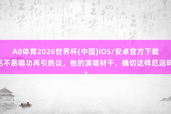 A8体育2026世界杯(中国)IOS/安卓官方下载 毛不易唱功再引热议,他的演唱材干,确切这样厄运吗?
