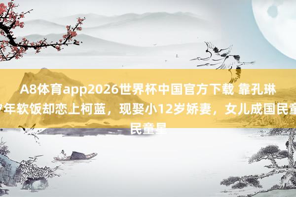 A8体育app2026世界杯中国官方下载 靠孔琳吃7年软饭却恋上柯蓝,现娶小12岁娇妻,女儿成国民童星