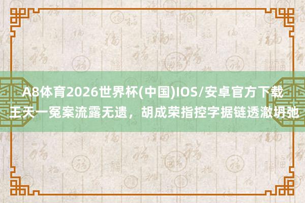A8体育2026世界杯(中国)IOS/安卓官方下载 王天一冤案流露无遗，胡成荣指控字据链透澈坍弛