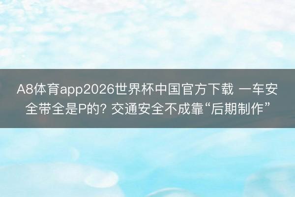A8体育app2026世界杯中国官方下载 一车安全带全是P的? 交通安全不成靠“后期制作”