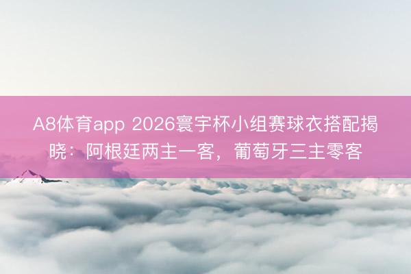 A8体育app 2026寰宇杯小组赛球衣搭配揭晓:阿根廷两主一客,葡萄牙三主零客