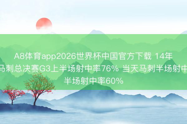 A8体育app2026世界杯中国官方下载 14年的今天马刺总决赛G3上半场射中率76% 当天马刺半场射中率60%