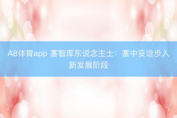 A8体育app 塞智库东说念主士：塞中妥洽步入新发展阶段